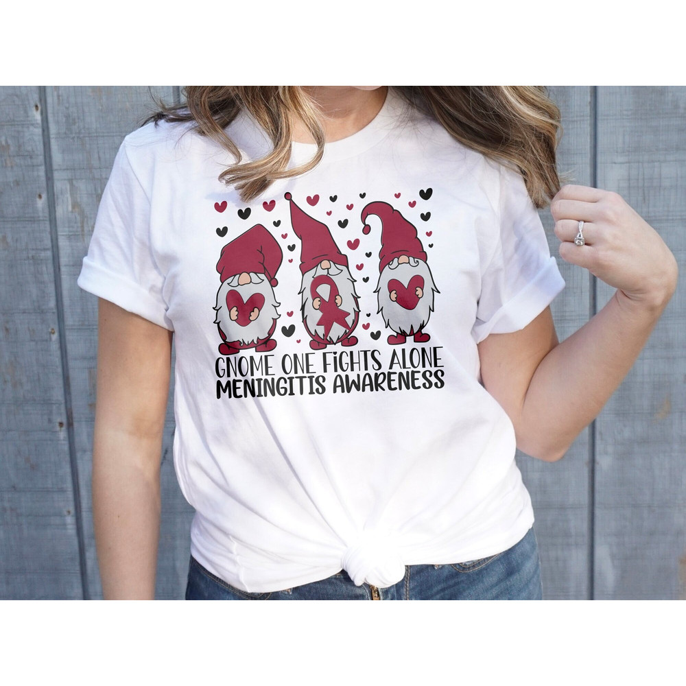 Meningitis Awareness Svg Png, Gnome One Fights Alone Svg, Burgundy Ribbon Svg Cricut Sublimation Design.jpg