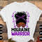 Migraine Awareness Svg Png, Migraine Warrior Afro Messy Bun Svg, Purple Ribbon, Chronic Headache Pain Support Svg Cricut Sublimation Design.jpg