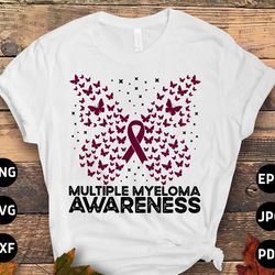 multiple myeloma awareness svg png, multiple myeloma butterfly svg, burgundy ribbon svg, multiple myeloma cancer svg sub