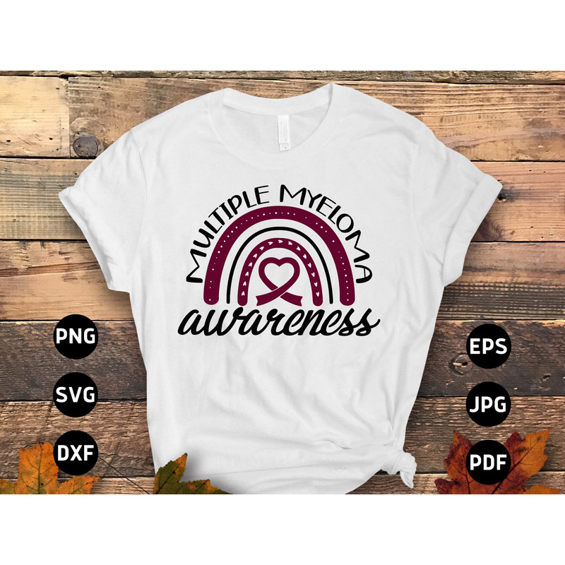 Multiple Myeloma Awareness Svg Png, Multiple Myeloma Rainbow Svg, Burgundy Ribbon Svg, Multiple Myeloma Cancer Svg Sublimation.jpg