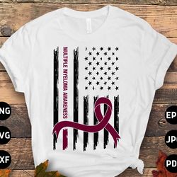 multiple myeloma awareness svg png, multiple myeloma usa flag svg, burgundy ribbon svg, multiple myeloma cancer svg subl