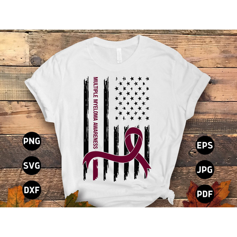 Multiple Myeloma Awareness Svg Png, Multiple Myeloma Usa Flag Svg, Burgundy Ribbon Svg, Multiple Myeloma Cancer Svg Sublimation.jpg