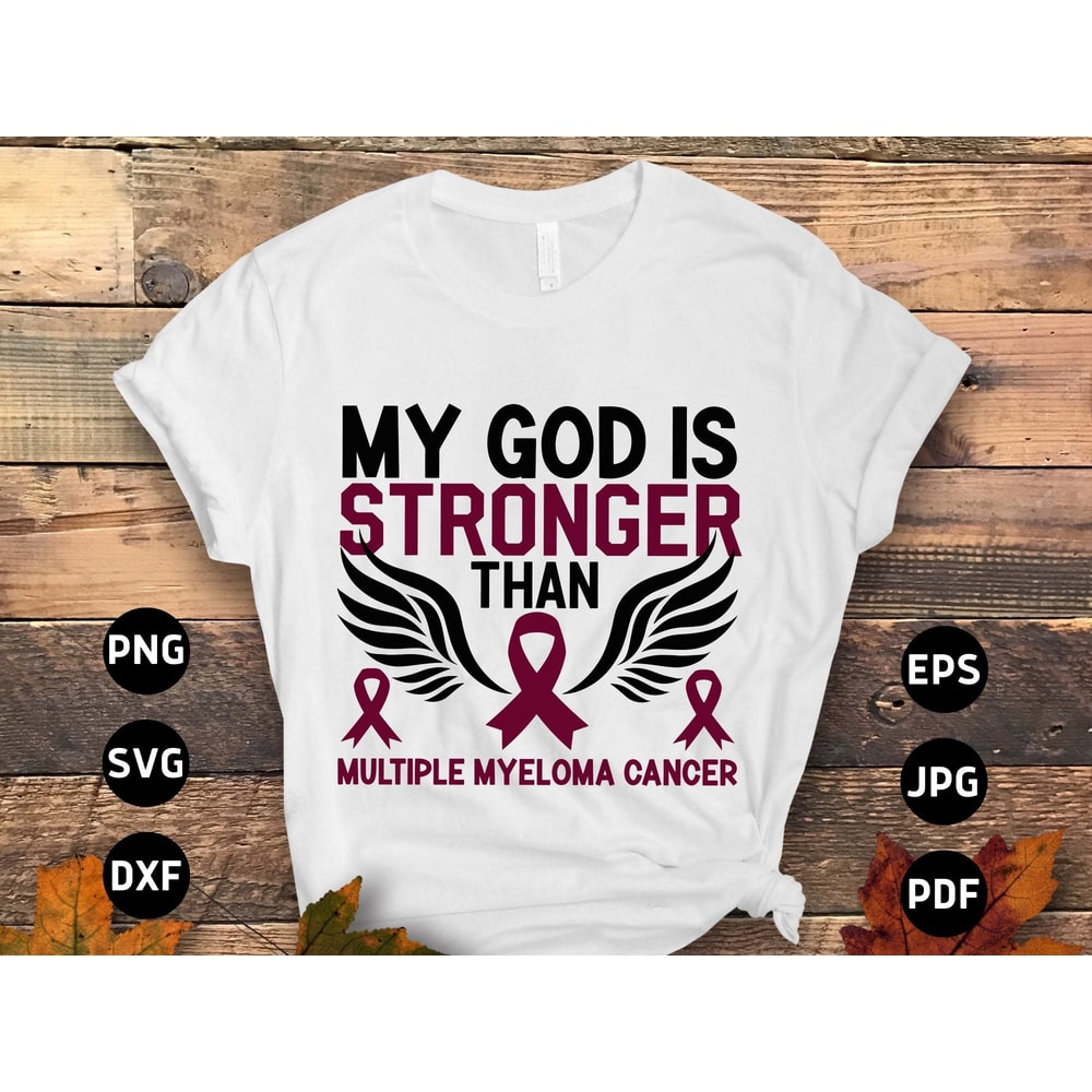 Multiple Myeloma Awareness Svg Png, My God is Stronger Than Multiple Myeloma Svg, Burgundy Ribbon Svg, Multiple Myeloma Cancer Sublimation.jpg