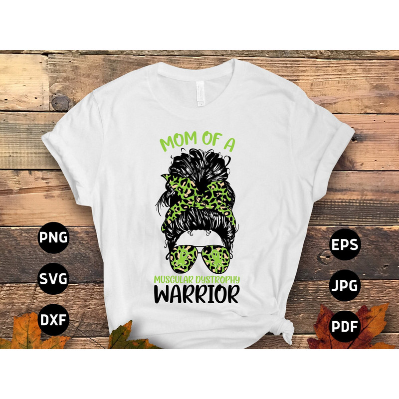 Muscular Dystrophy Awareness Svg Png, Mom of a Muscular Dystrophy Warrior Messy Bun Svg, Lime Green Ribbon Svg Cricut Sublimation.jpg