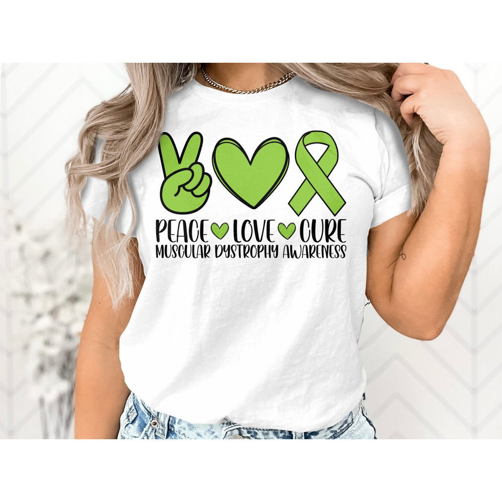 Muscular Dystrophy Awareness Svg Png, Peace Love Cure Svg, Lime Green Ribbon Svg Cricut Sublimation.jpg