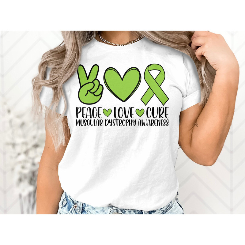 Muscular Dystrophy Awareness Svg Png, Peace Love Cure Svg, Lime Green Ribbon Svg Cricut Sublimation.jpg