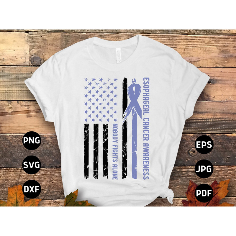 Nobody Fights Alone Svg png, Esophageal Cancer Awareness Svg Png, Periwinkle Ribbon Svg Cricut Cut File Sublimation Designs.jpg