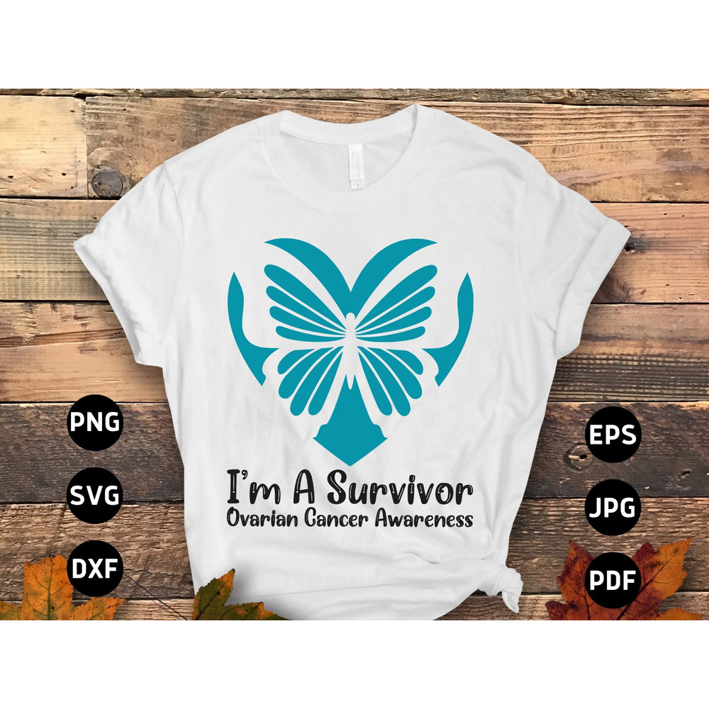 Ovarian Cancer Awareness Svg Png, Ovarian Cancer Ribbon Survivor Svg, Teal Ribbon Svg Cricut Cut File Sublimation.jpg