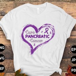 pancreatic cancer awareness svg png, cure pancreatic cancer svg, purple ribbon svg cricut sublimation design