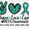 POTS Awareness Svg Png, Peace Love Cure Svg, POTS Syndrome Svg, Turquoise Ribbon Svg, Dysautonomia Awareness Svg Cricut Sublimation.jpg