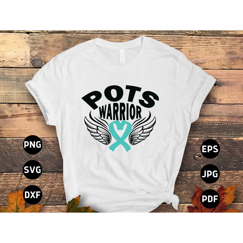 POTS Awareness Svg Png, Pots Warrior Svg, POTS Syndrome Svg, Turquoise Ribbon Svg, Dysautonomia Awareness Svg Cricut Sublimation.jpg