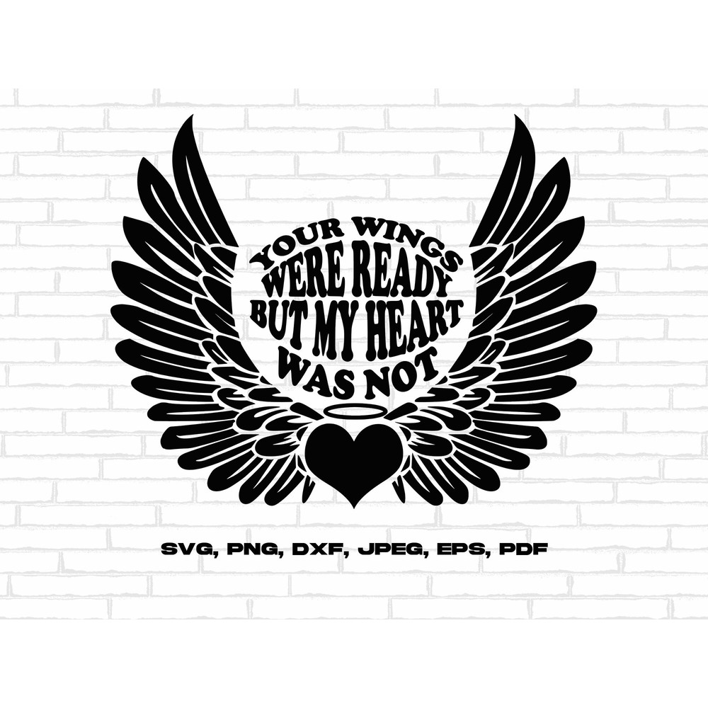 Pregnancy and Infant Loss Awareness Svg Png, Your Wings Were Ready But My Heart Was Not Svg, Pink and Blue Ribbon Svg Cricut Sublimation.jpg