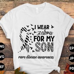 rare disease awareness mom svg png, i wear zebra for my son svg, zebra ribbon svg, ehlers-danlos syndrome svg cricut sub