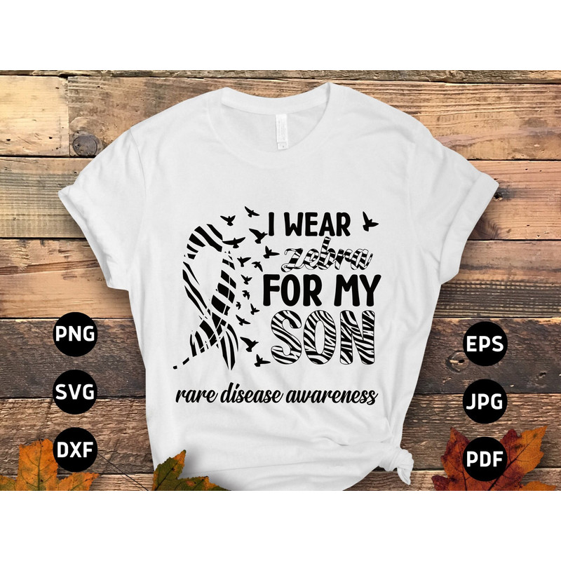 Rare Disease Awareness Mom Svg Png, I Wear Zebra for My Son Svg, Zebra Ribbon Svg, Ehlers-danlos Syndrome Svg Cricut Sublimation Designs.jpg