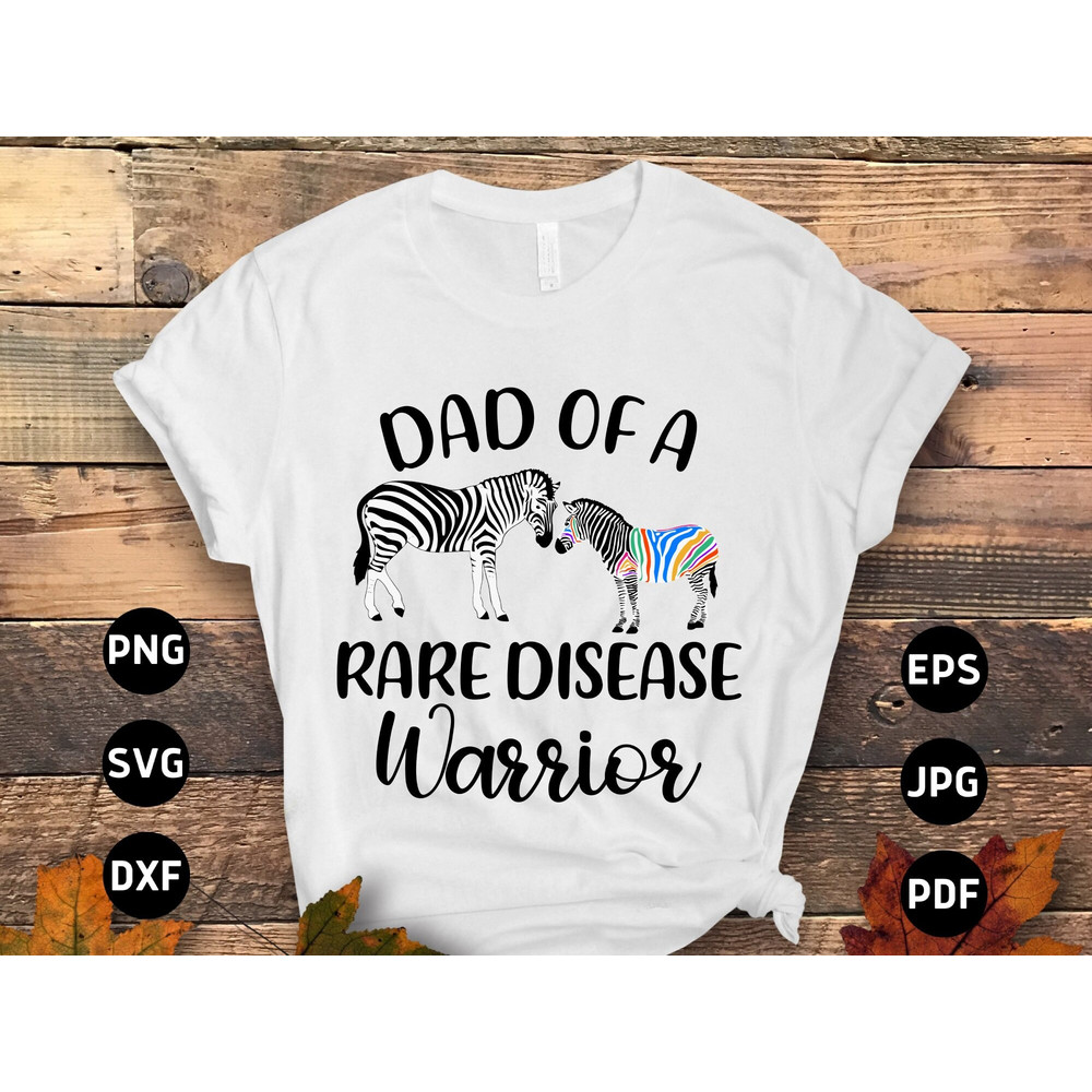 Rare Disease Awareness Svg Png, Dad of a Rare Disease Warrior Svg, Zebra Ribbon Svg, Ehlers-danlos Syndrome Svg Cricut Sublimation Designs.jpg