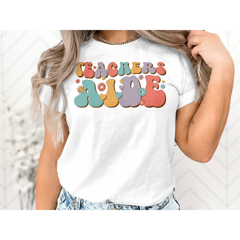 Retro Teachers Aide Svg Png, Back to school SVG, 1st day of School Special Education Teacher Assistant SPED Svg Cut File Cricut Sublimation.jpg