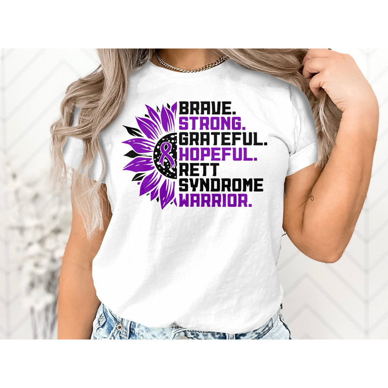 Rett Syndrome Awareness Svg Png, Sunflower Rett Syndrome Warrior Svg, Purple Ribbon Svg Cricut Cut File Png Sublimation Designs.jpg