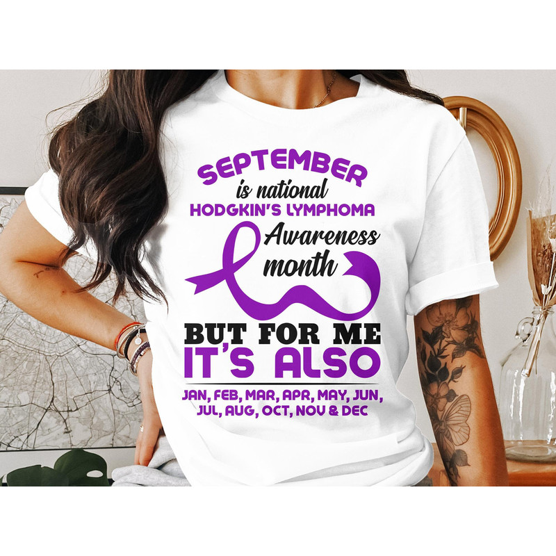 September Is National Hodgkin's Lymphoma Awareness Month Svg Png, Purple Ribbon Svg Hodgkins Disease Warrior Fighter Cricut Sublimation.jpg