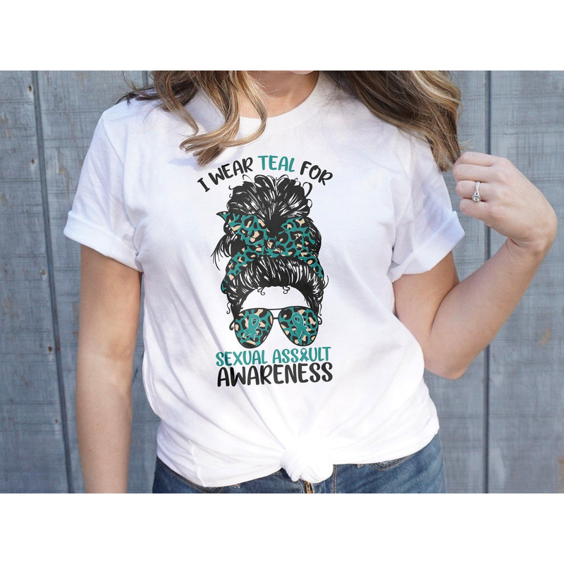 Sexual Assault Awareness Svg Png, I Wear Teal for Sexual Assault Awareness Messy Bun Svg, Teal Ribbon Svg, Sexual Violence Svg Cricut.jpg