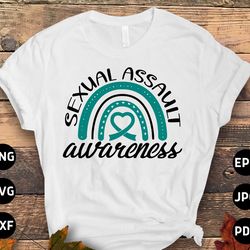sexual assault awareness svg png, sexual assault awareness rainbow svg, teal ribbon svg, sexual violence svg cricut file