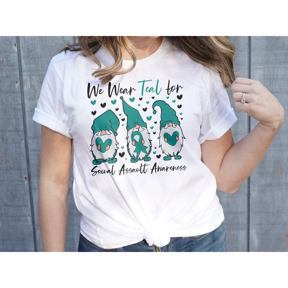 Sexual Assault Awareness Svg Png, We Wear Teal for Sexual Assault Awareness Gnome Svg, Teal Ribbon Svg, Sexual Violence Svg Sublimation.jpg