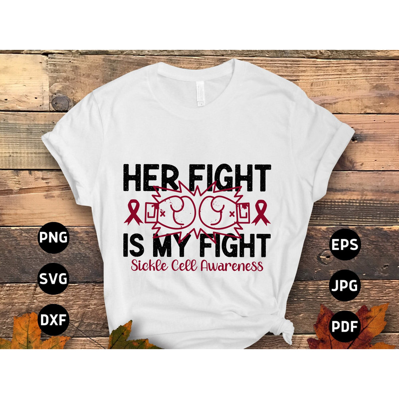 Sickle Cell Awareness Svg Png, Her Fight Is My Fight Ribbon Svg, Anemia Awareness Svg, Burgundy Ribbon Svg Cricut Sublimation.jpg