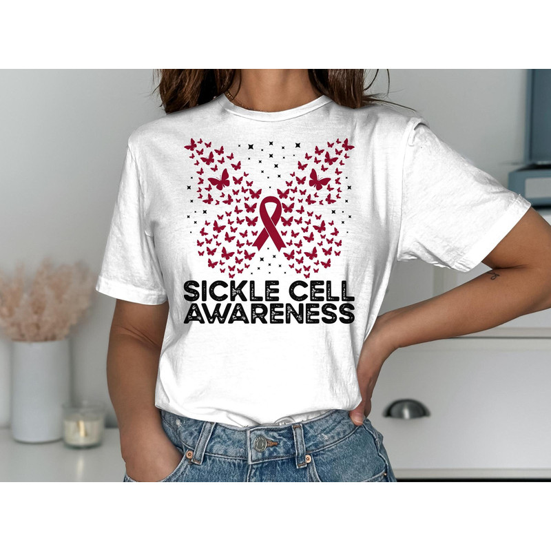 Sickle Cell Awareness Svg Png, Sickle Cell ButterflySickle Cell Butterfly Svg, Anemia Awareness Svg, Burgundy Ribbon Svg Cricut Sublimation.jpg