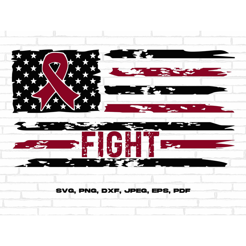 Sickle Cell Awareness Svg Png, Sickle Cell Fight Flag Svg, Anemia Awareness Svg, Burgundy Ribbon Svg Cricut Sublimation.jpg