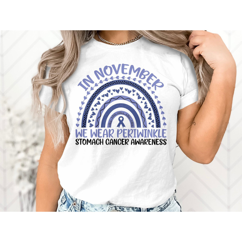 Stomach Cancer Awareness Svg Png, In November We Wear Periwinkle Stomach Cancer Rainbow Svg, Periwinkle Ribbon Svg Cricut Sublimation Design.jpg