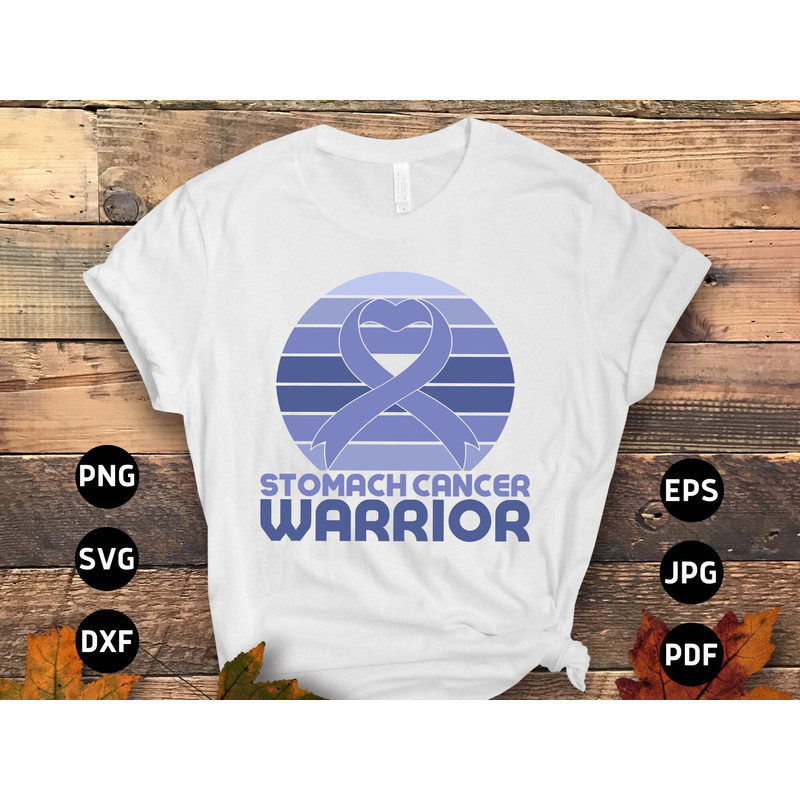 Stomach Cancer Warrior Svg Png, Periwinkle Ribbon Svg, Stomach Cancer Awareness Svg Cricut Sublimation Design.jpg