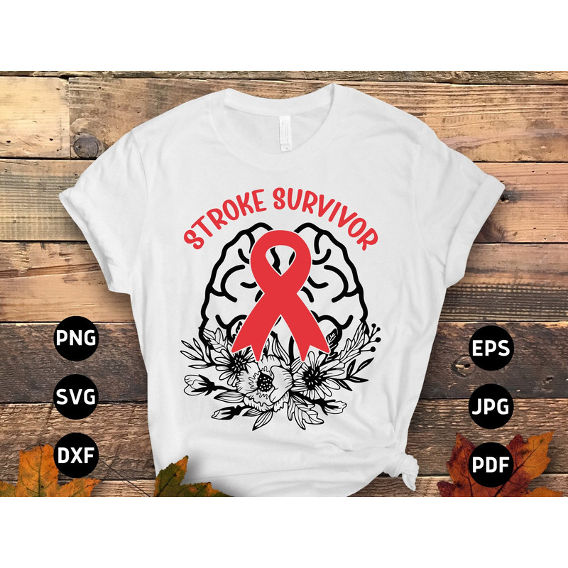 Stroke Awareness Svg Png, Stroke Survivor Ribbon Svg, Red Ribbon Svg Cricut Sublimation Design.jpg