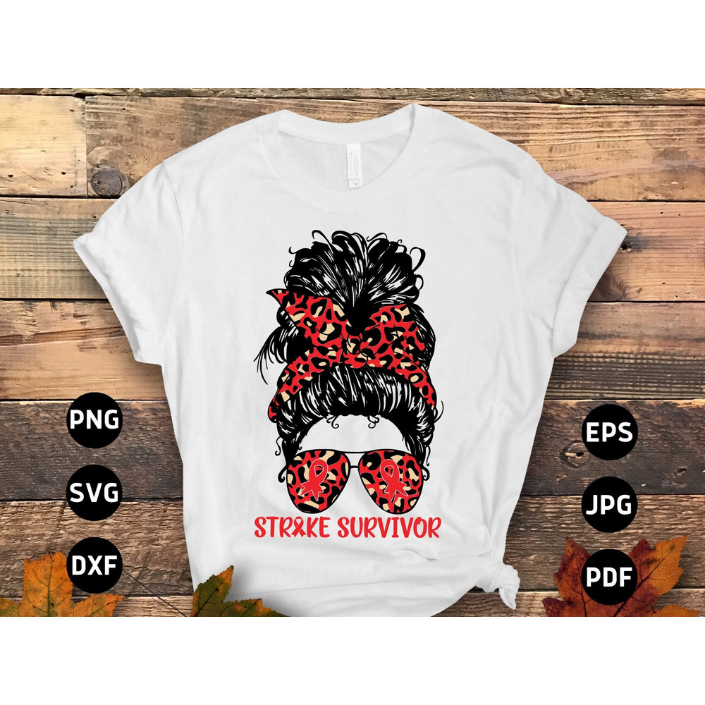 Stroke Awareness Svg Png, Stroke Survivor Svg, Red Ribbon Svg Cricut Sublimation Design.jpg
