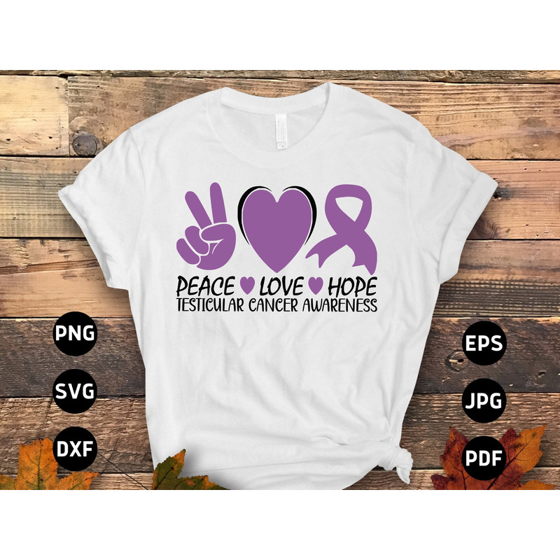 Testicular Cancer Awareness Svg Png, Peace Love Hope Svg, Orchid Ribbon Svg, Radical Inguinal Orchiectomy Cricut Sublimation Design.jpg