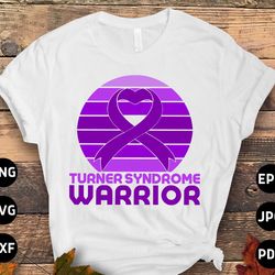turner syndrome awareness svg png, turner syndrome warrior heart svg, purple ribbon svg cricut sublimation designs