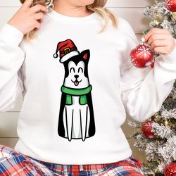 santa husky sweatshirt - christmas gift for dog lover - husky owner christmas sweater - cute dog christmas hoodie - husk