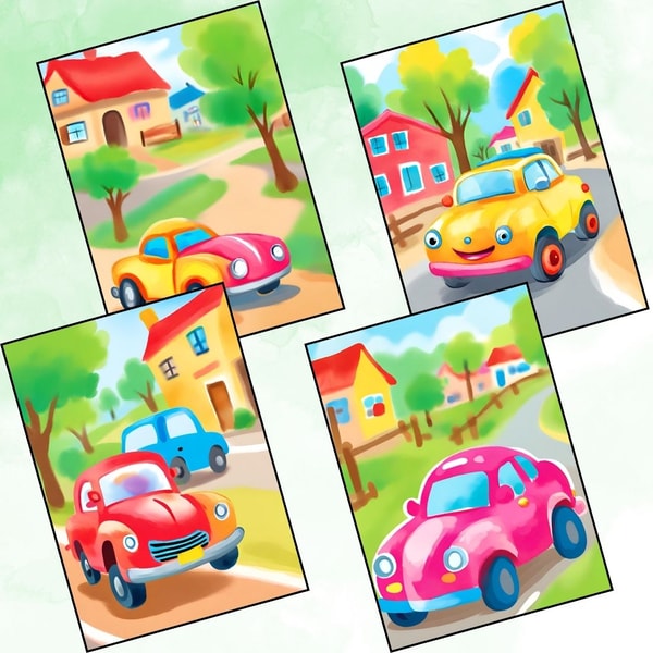 Cute Cars Reverse Coloring Pages | Draw & Reveal Cool Cars ( - Inspire ...