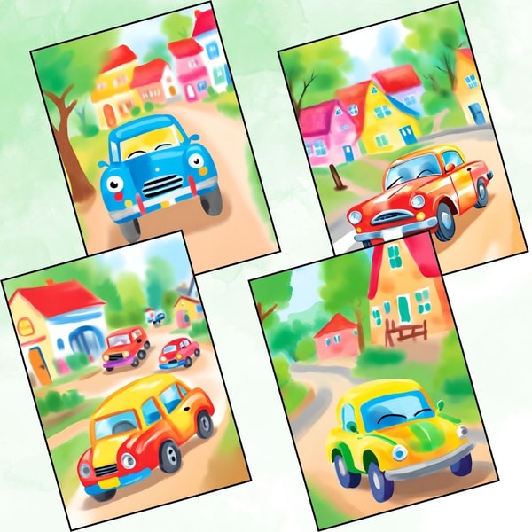 Cute Cars Reverse Coloring Pages | Draw & Reveal Cool Cars ( - Inspire ...