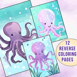 Unleash Your Inner Squid! 12 Mesmerizing Octopus Reverse Coloring Pages