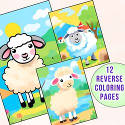 Color Outside the Lines with Sheep Reverse Coloring Pages! Mindfulness Activity