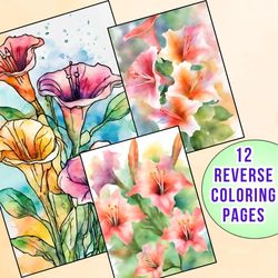 Stunning Trumpet Flowers Reverse Coloring Pages | Discover the Joy of Creativity