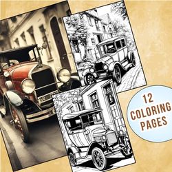Explore Nostalgia! 12 Antique Cars Coloring Pages for Classic Fun