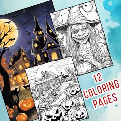 12 Vintage Halloween Coloring Pages | Happy Halloween