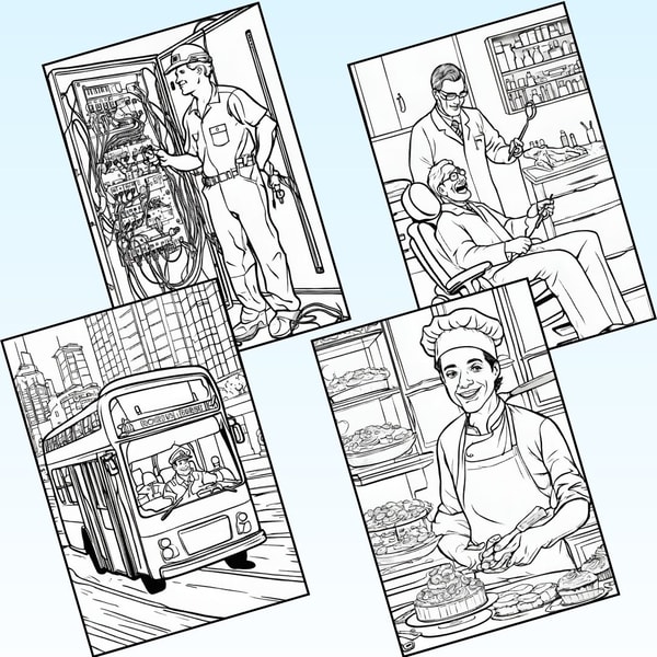 Community Feeding Program Coloring 16 Community Helpers Coloring Pages - Learn About Community | Inspire ...