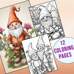 12 Printable Garden Gnome Coloring Pages for Kids and Adults