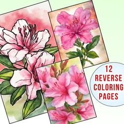 12 Enchanting Azalea Flower Reverse Coloring Pages