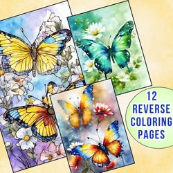 12 Mesmerizing Butterfly Reverse Coloring Pages
