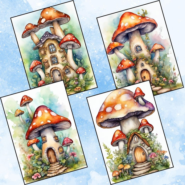 Fantasy Mushroom Village Reverse Coloring Pages 3.jpg