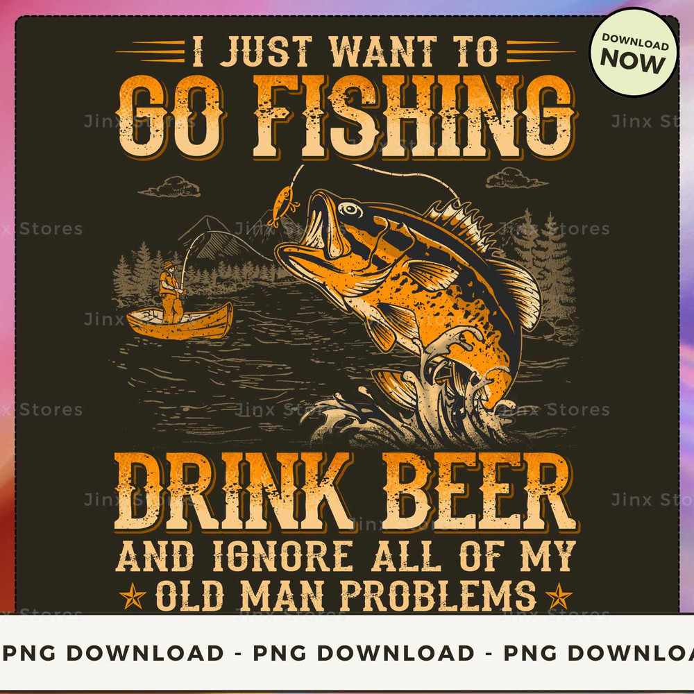 Fishing - Drink Beer Old Man Problems WDB047.jpg