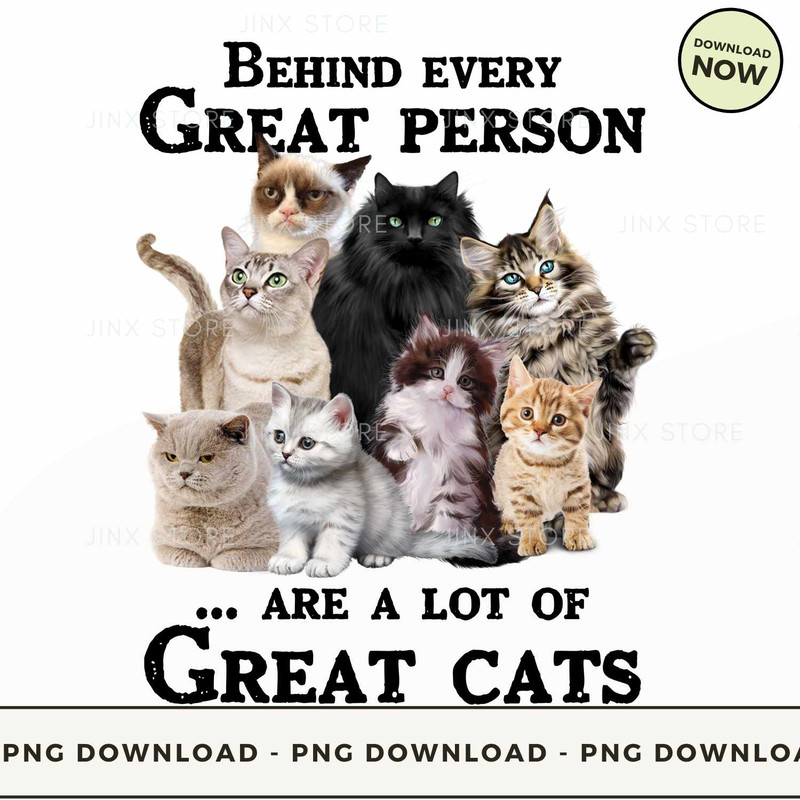 Behind every great person are a lot of great cats.jpg