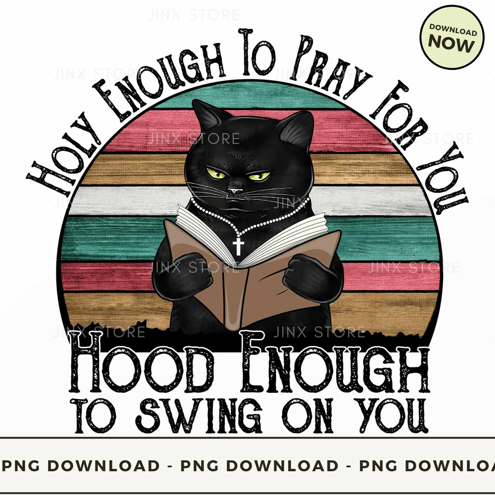 Cat Holy Enough To Pray For You Hood Enough To Swing On You.jpg